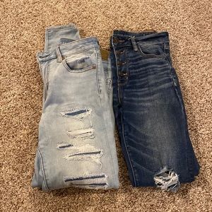 3 pair American Eagle high rise jeggings